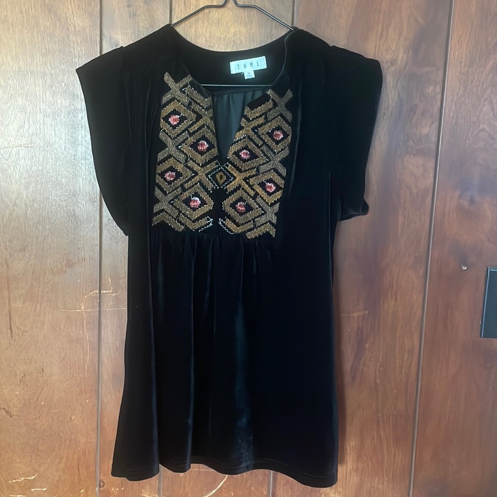 Anthropology THML Velvet shirt